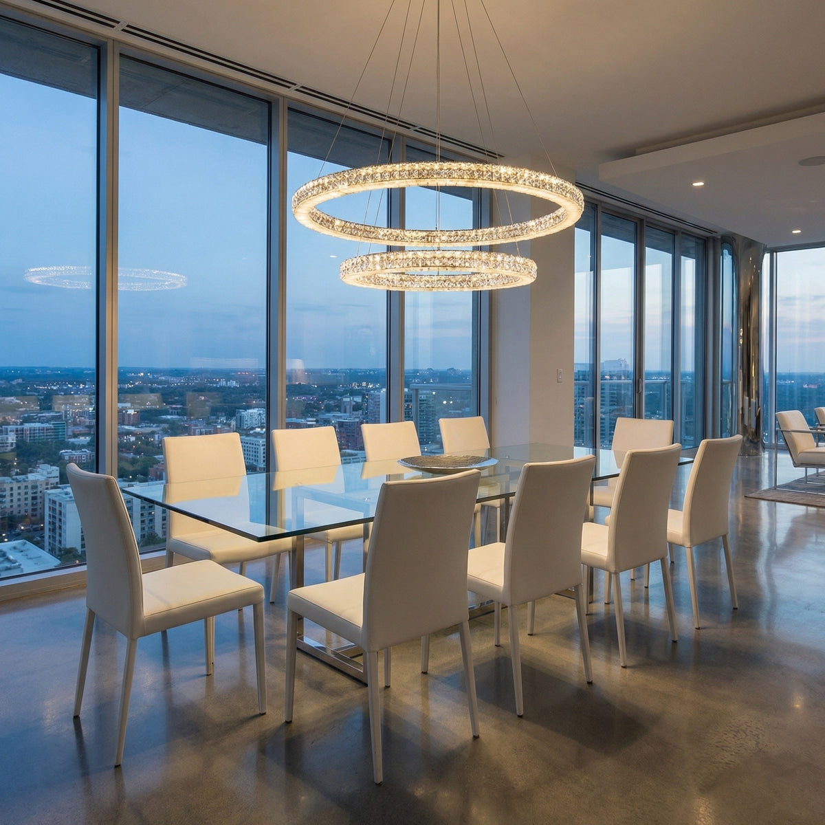 Daeis Crystal and Alabaster Chandelier
