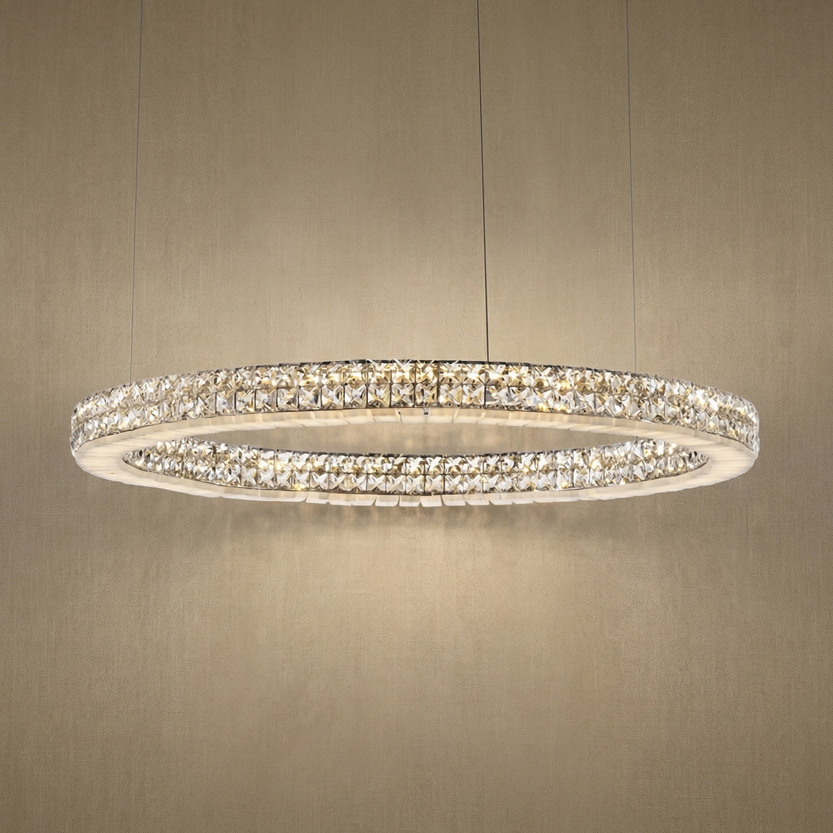 Daeis Crystal and Alabaster Chandelier
