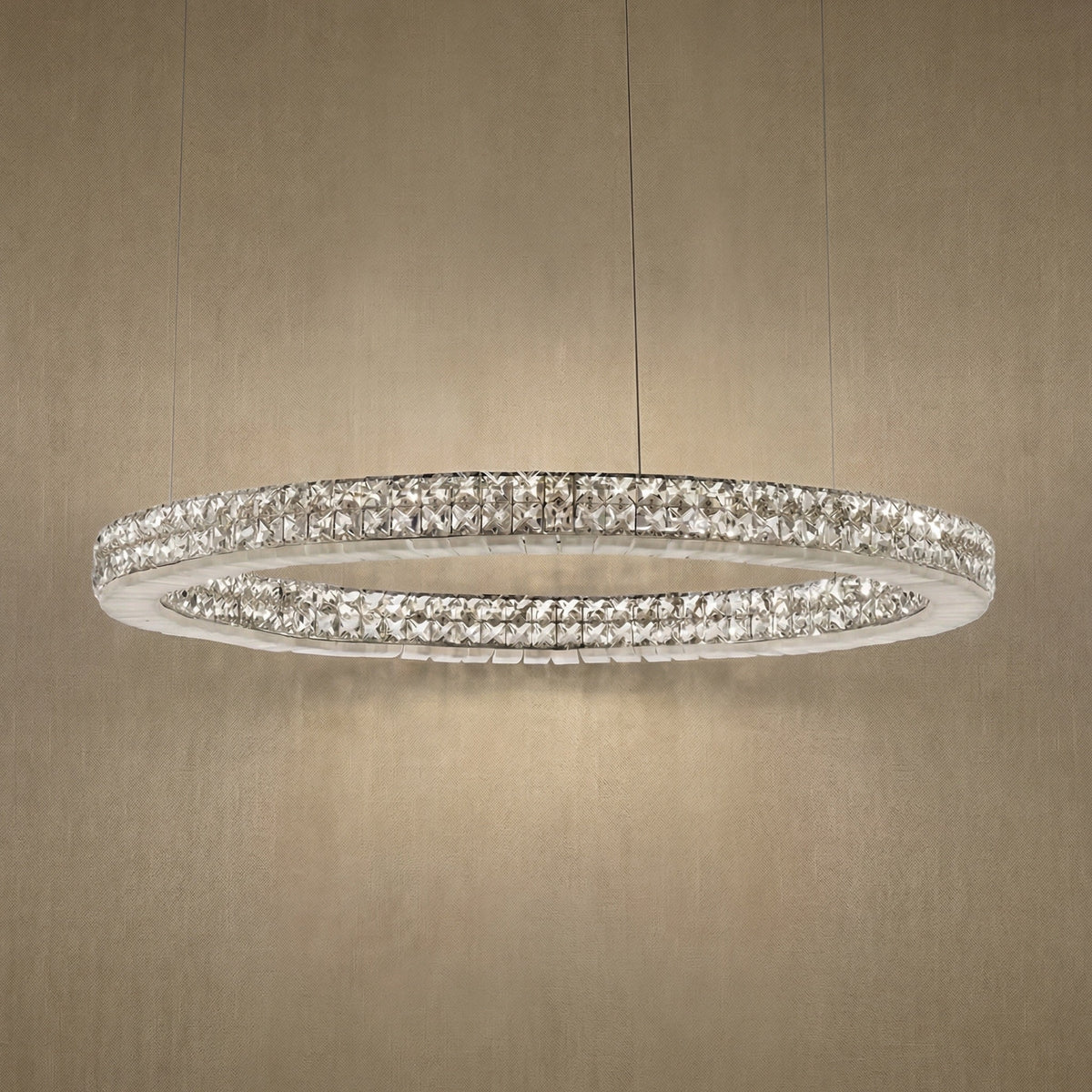 Daeis Crystal and Alabaster Chandelier