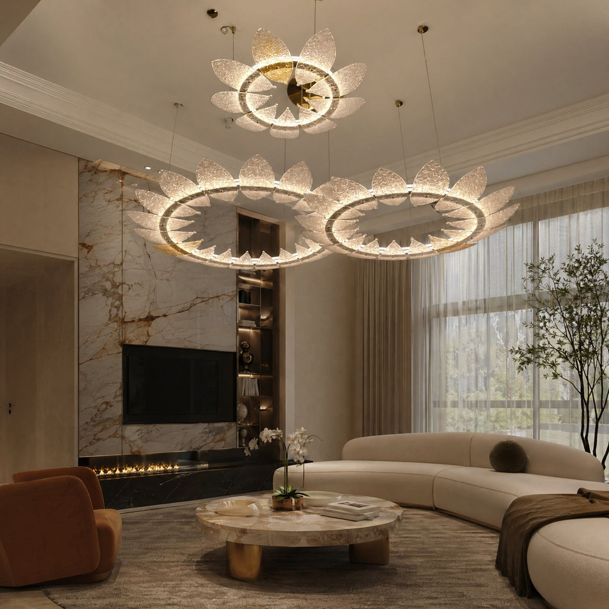 Pelen Modern Chandelier Large Foyer 39"