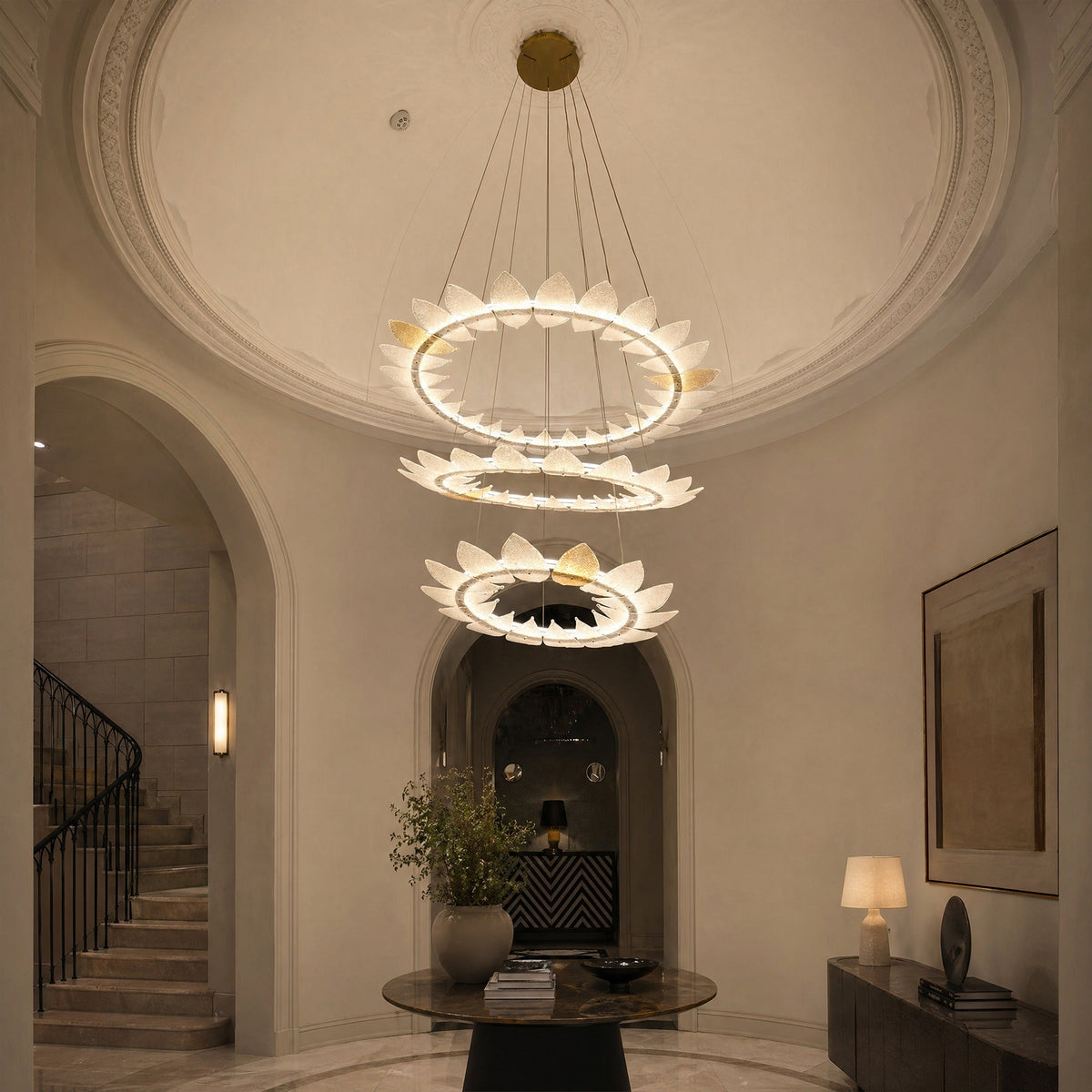 Pelen Modern Foyer Large Ring Chandelier