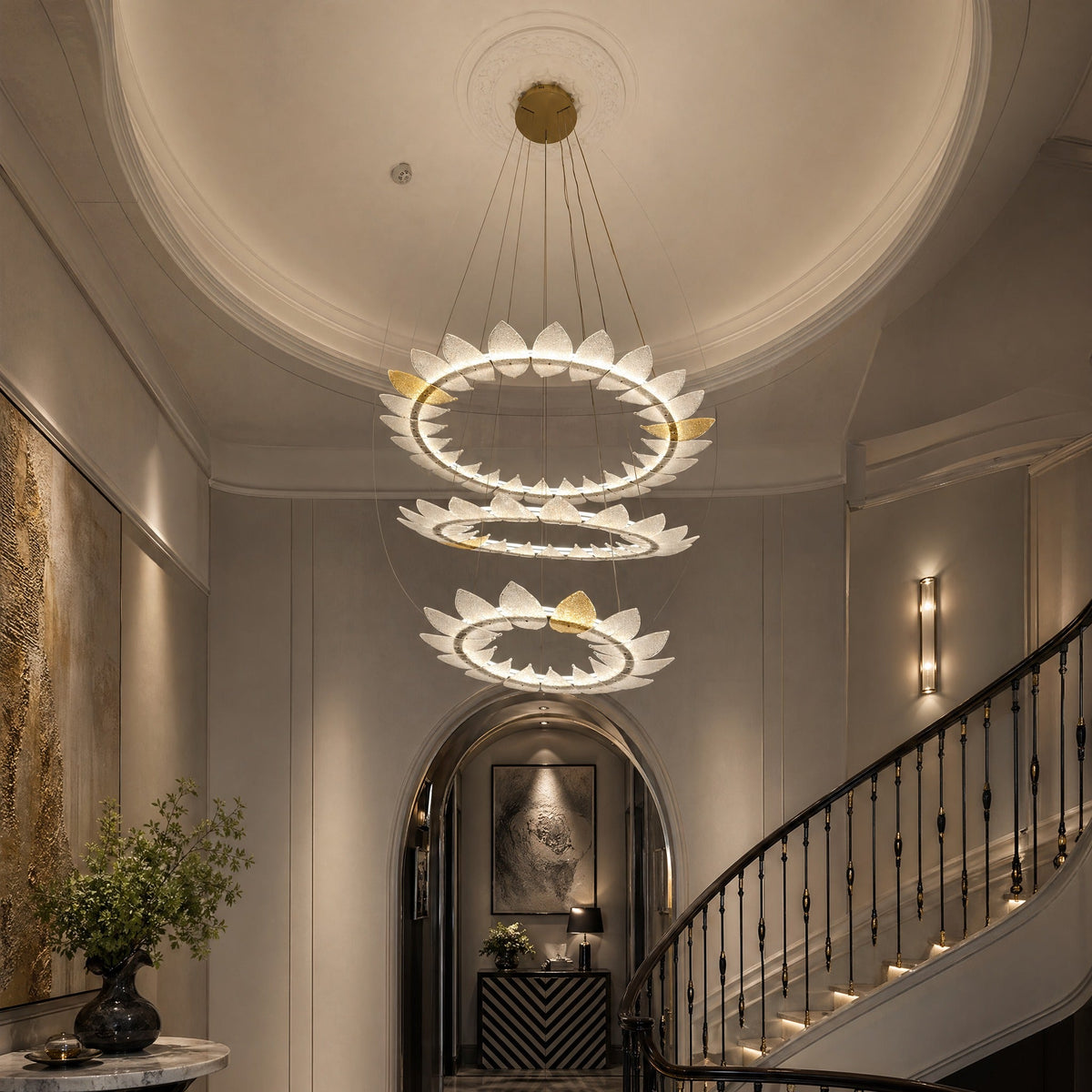 Pelen Modern Foyer Large Ring Chandelier