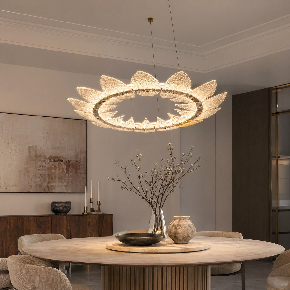 Pelen Modern Glass Ring Chandelier