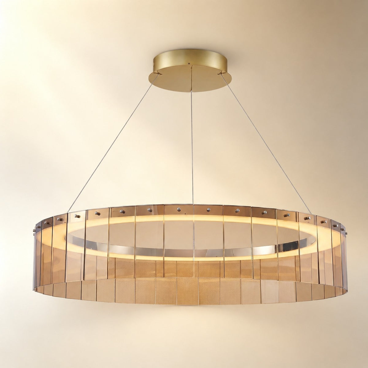 Zaevan Glass Circular Chandelier 39"