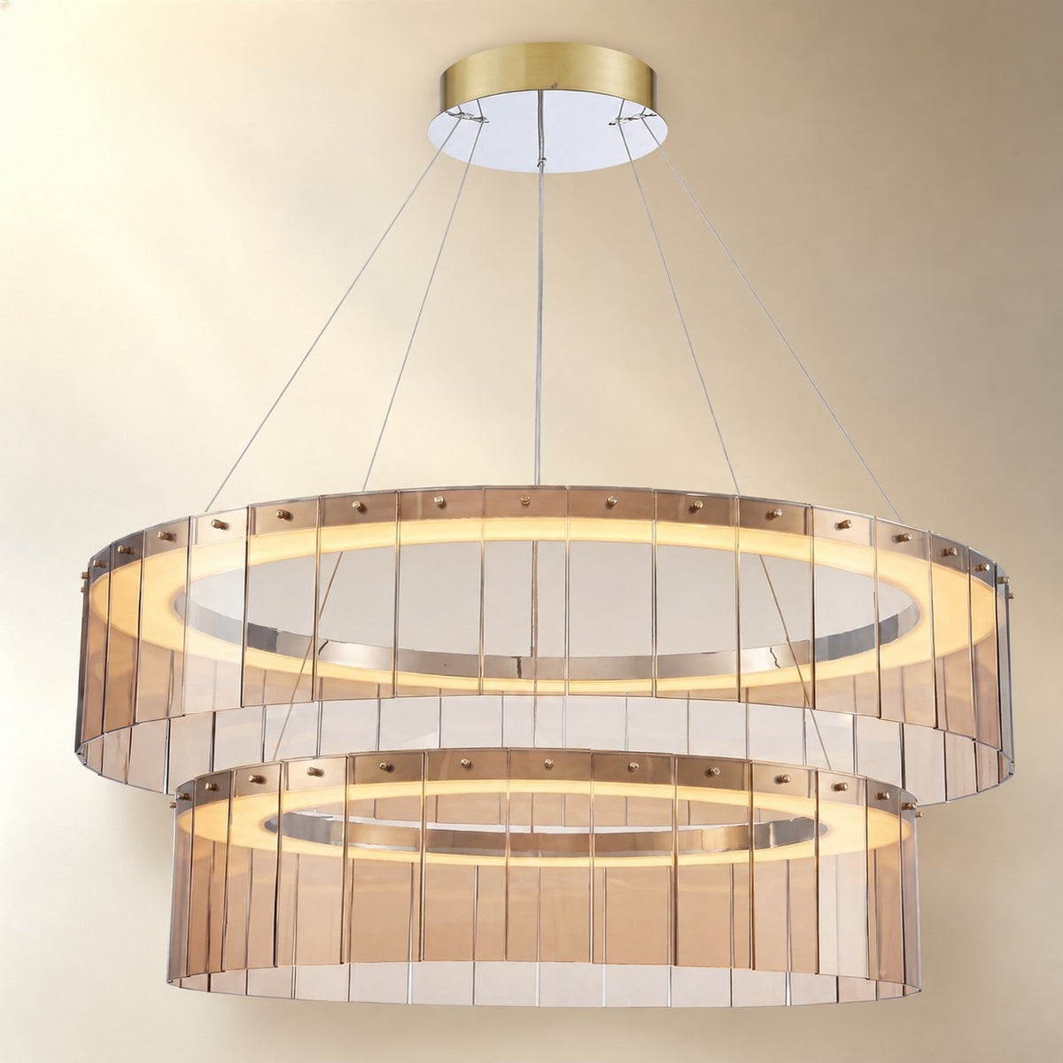 Zaevan Glass Tiered Chandelier 39"