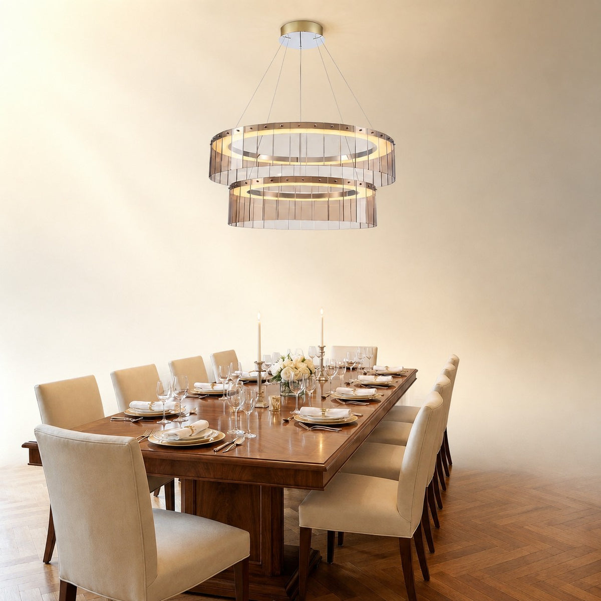 Zaevan Glass Tiered Chandelier 39"