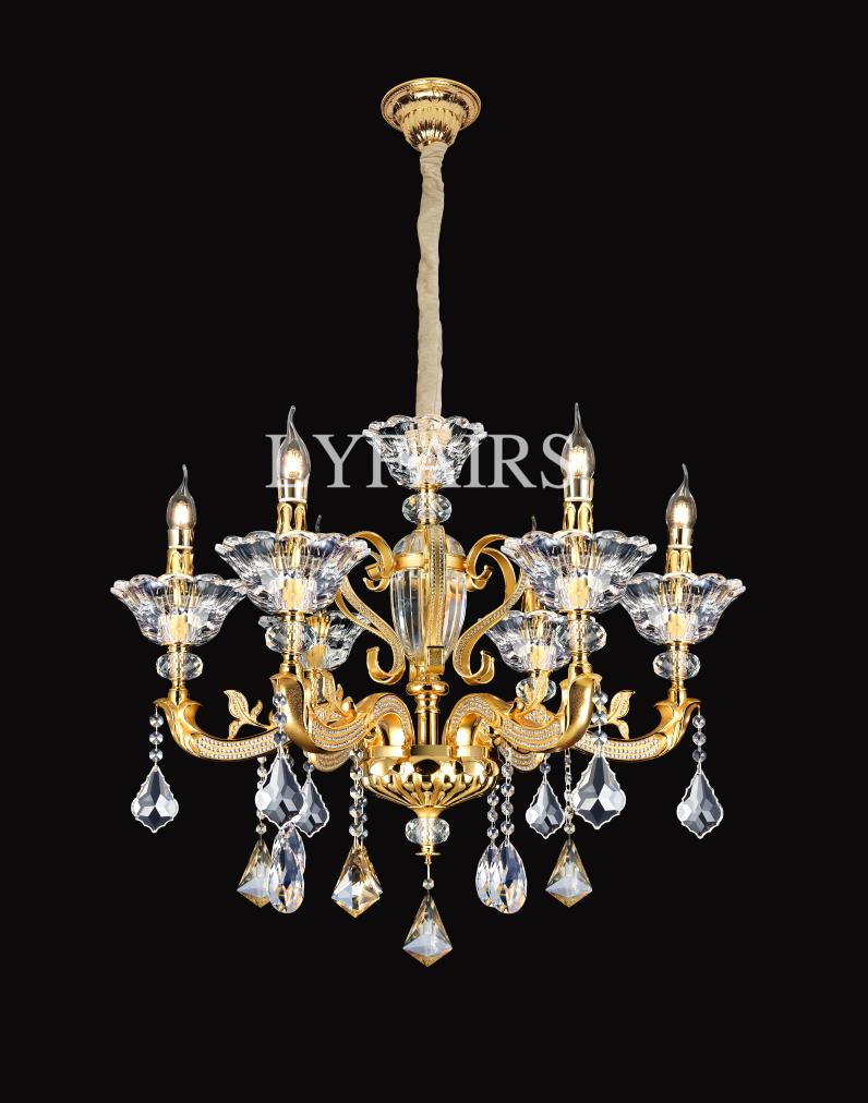 Eternal Baroque Revival Chandelier Series with Diamond-Inspired Crystal-Studded Light Arms