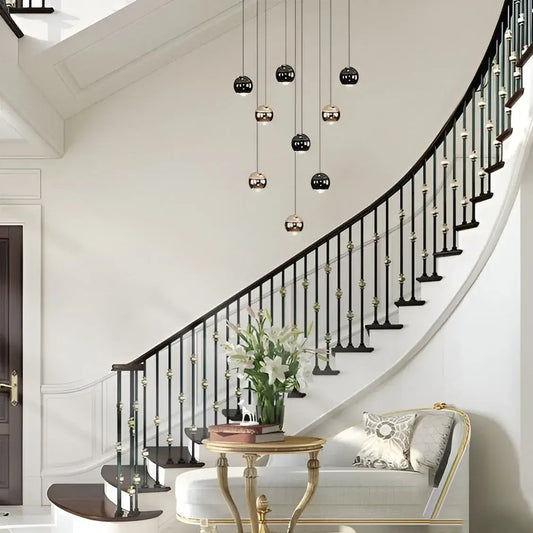 Glass Raindrop Foyer & Staircase Chandelier