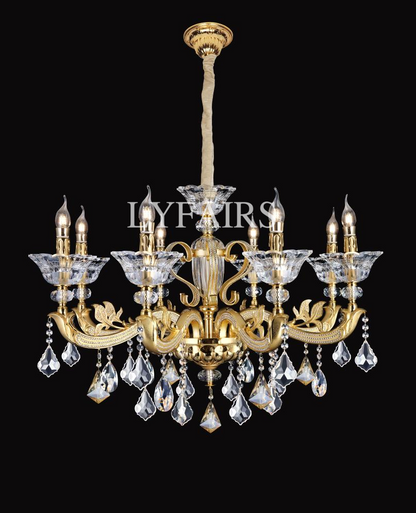Eternal Baroque Revival Chandelier Series with Diamond-Inspired Crystal-Studded Light Arms