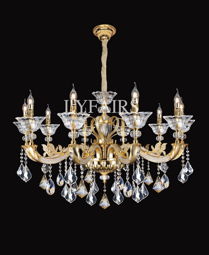 Eternal Baroque Revival Chandelier Series with Diamond-Inspired Crystal-Studded Light Arms