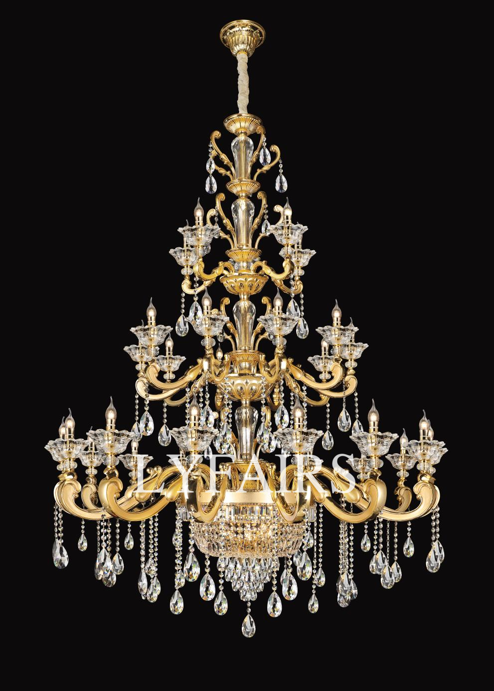 Baroque Revival Classical Brass Branches Candle Light Chandelier