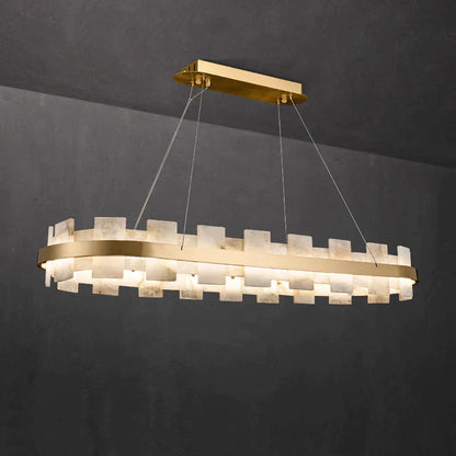 Denise Anita Modern Oval Alabaster Chandelier