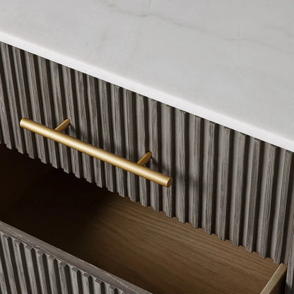 Double Drawer Bedside Chest with Stone Top