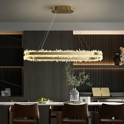 JC Modern Quartz Crystal Oval Chandelier
