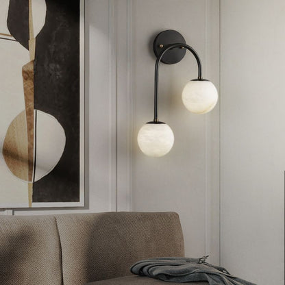Alabaster Glo Modern Wall Sconce In Bedroom - thebelacan