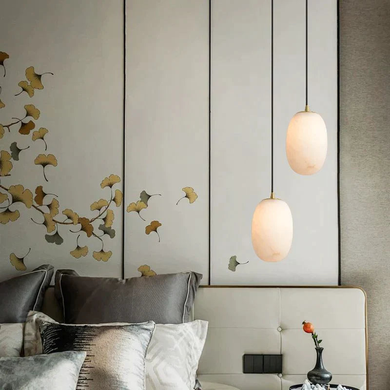 Modern Real Alabaster Pendant Lighting Beside Bed, Dining Table Pendant