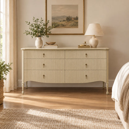 Happyarcadian Sculpted Reeded Bedroom Storage Chest