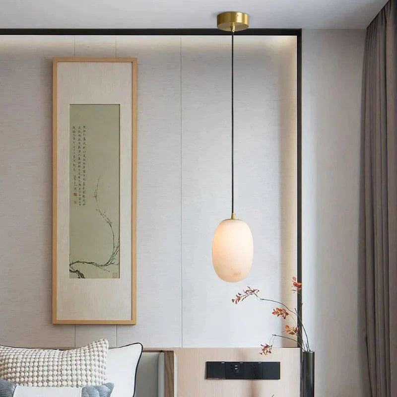 Modern Real Alabaster Pendant Lighting Beside Bed, Dining Table Pendant
