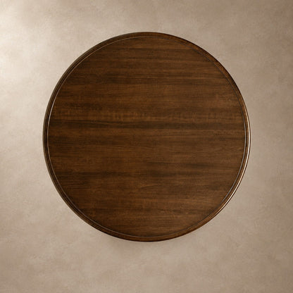 Round Dining Table in Hand-Carved Tulipwood
