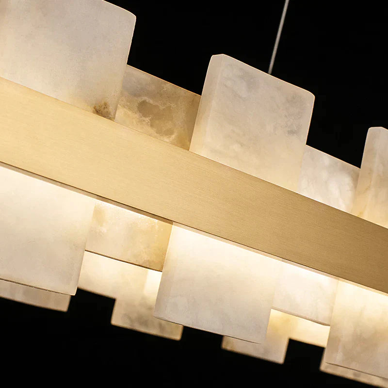 Denise Anita Modern Oval Alabaster Chandelier
