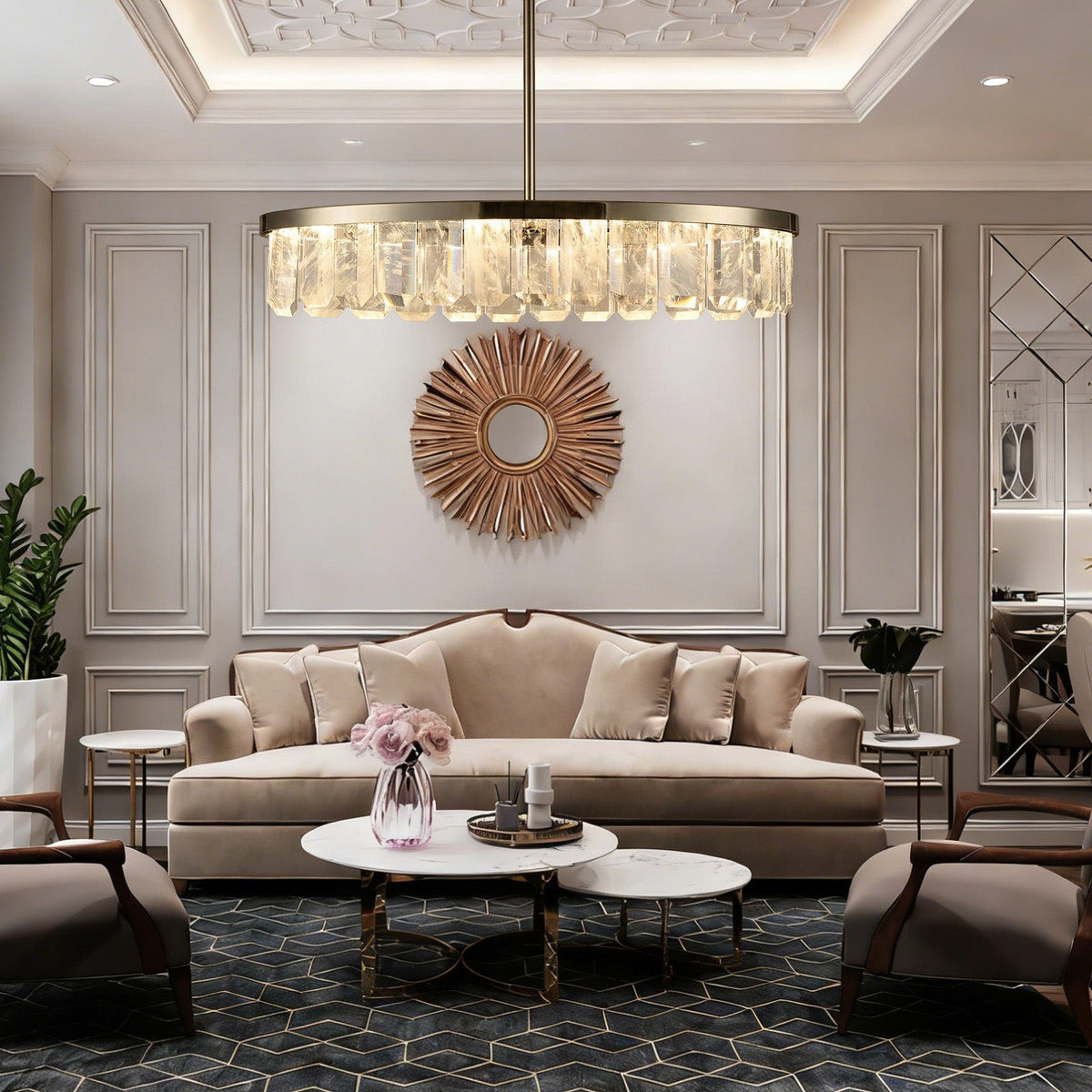 Fenis Linear Crystal Chandelier
