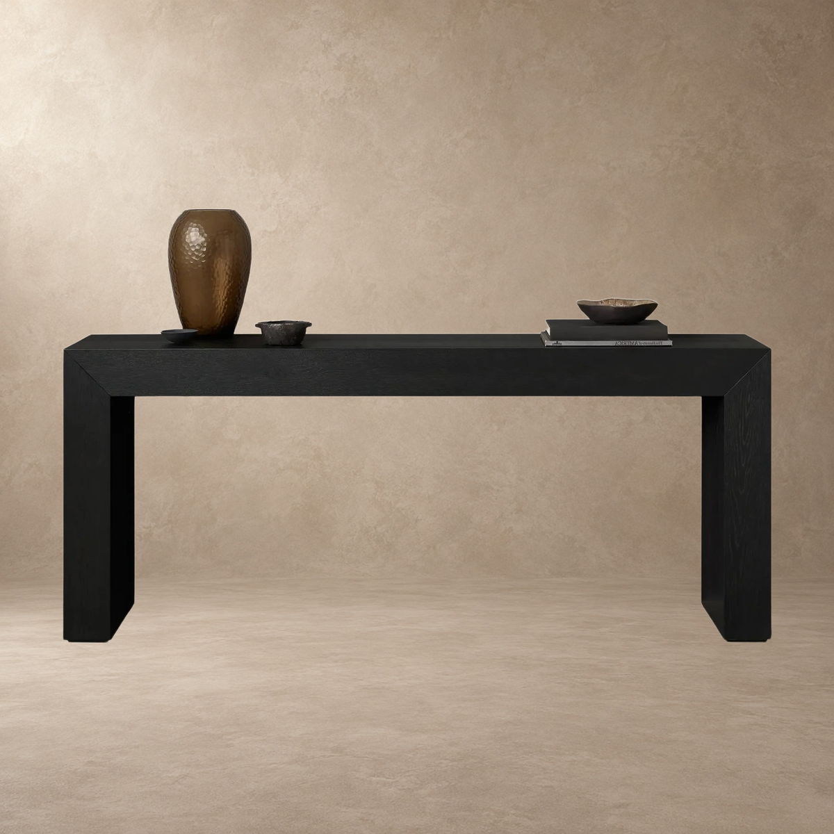 Happyarcadian Waterfall Edge Solid Oak Hallway Table