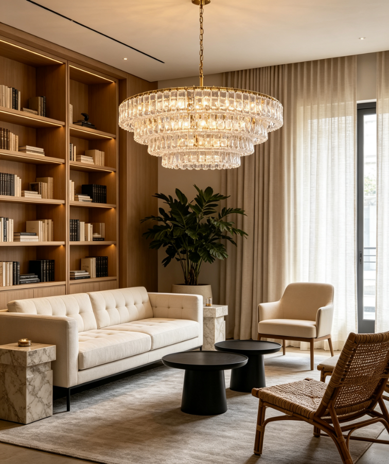 Ghiaccio Round Chandelier 24"36"48"60"