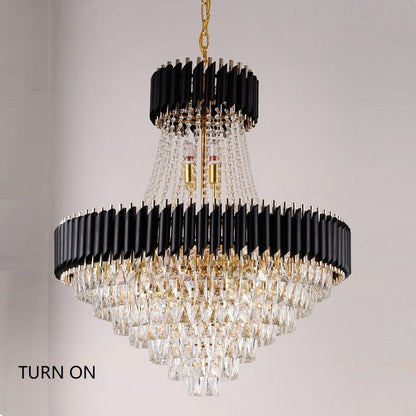 Glacia Black Crystal Modern Luxury Crystal Multilayer Chandelier