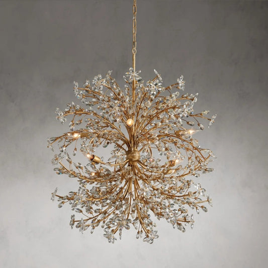 Fiore Crystal Flowers Creative Round Chandelier 8-Light