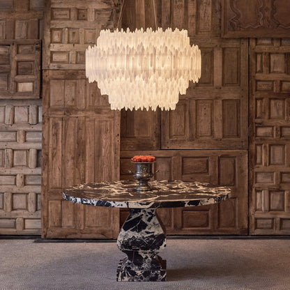 Art Selenite Layer Round Chandelier - Merlin Lamps