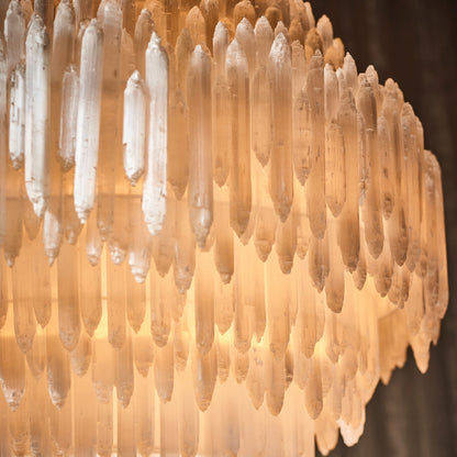 Art Selenite Layer Round Chandelier - Merlin Lamps
