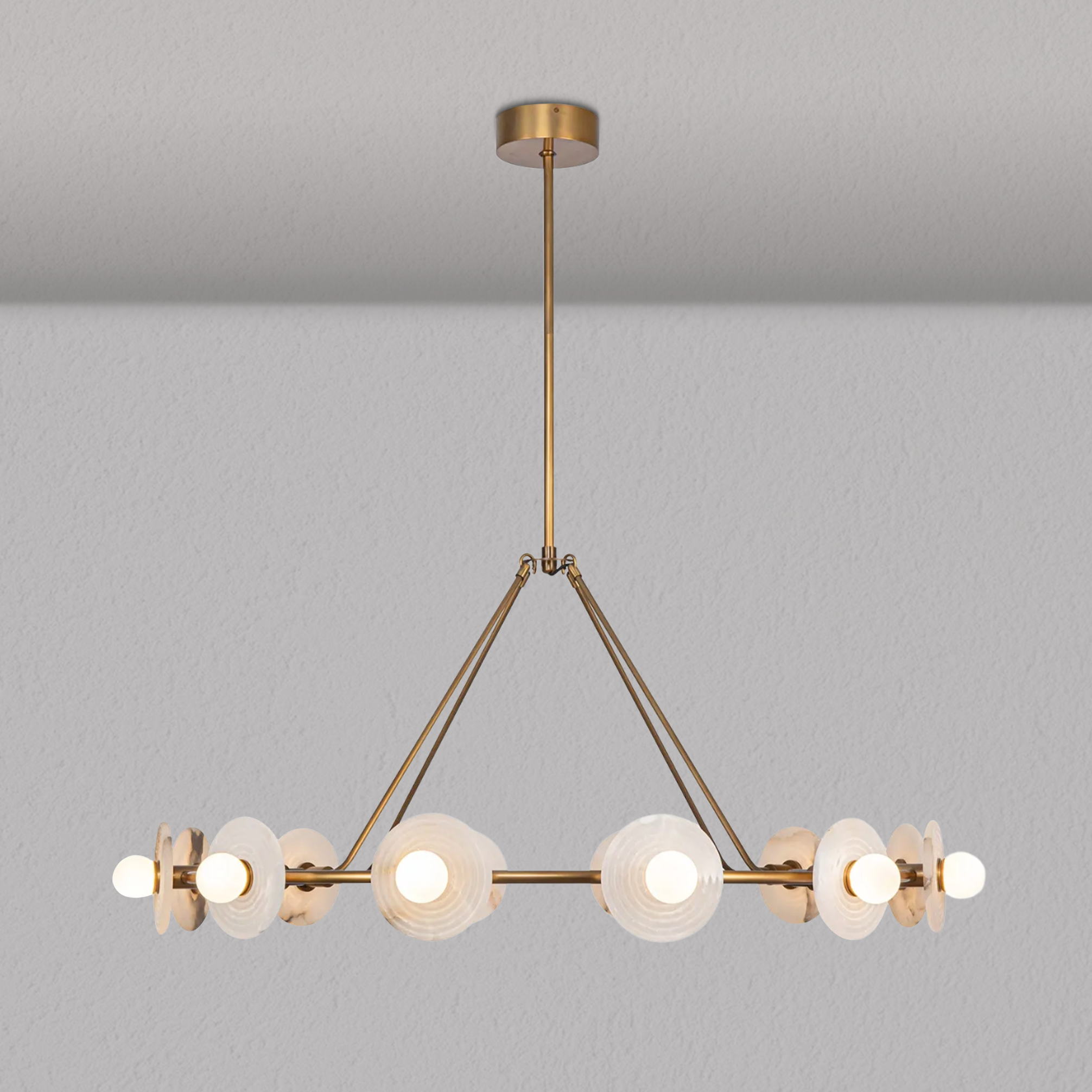 Dahlia Alabaster Chandelier 46''D