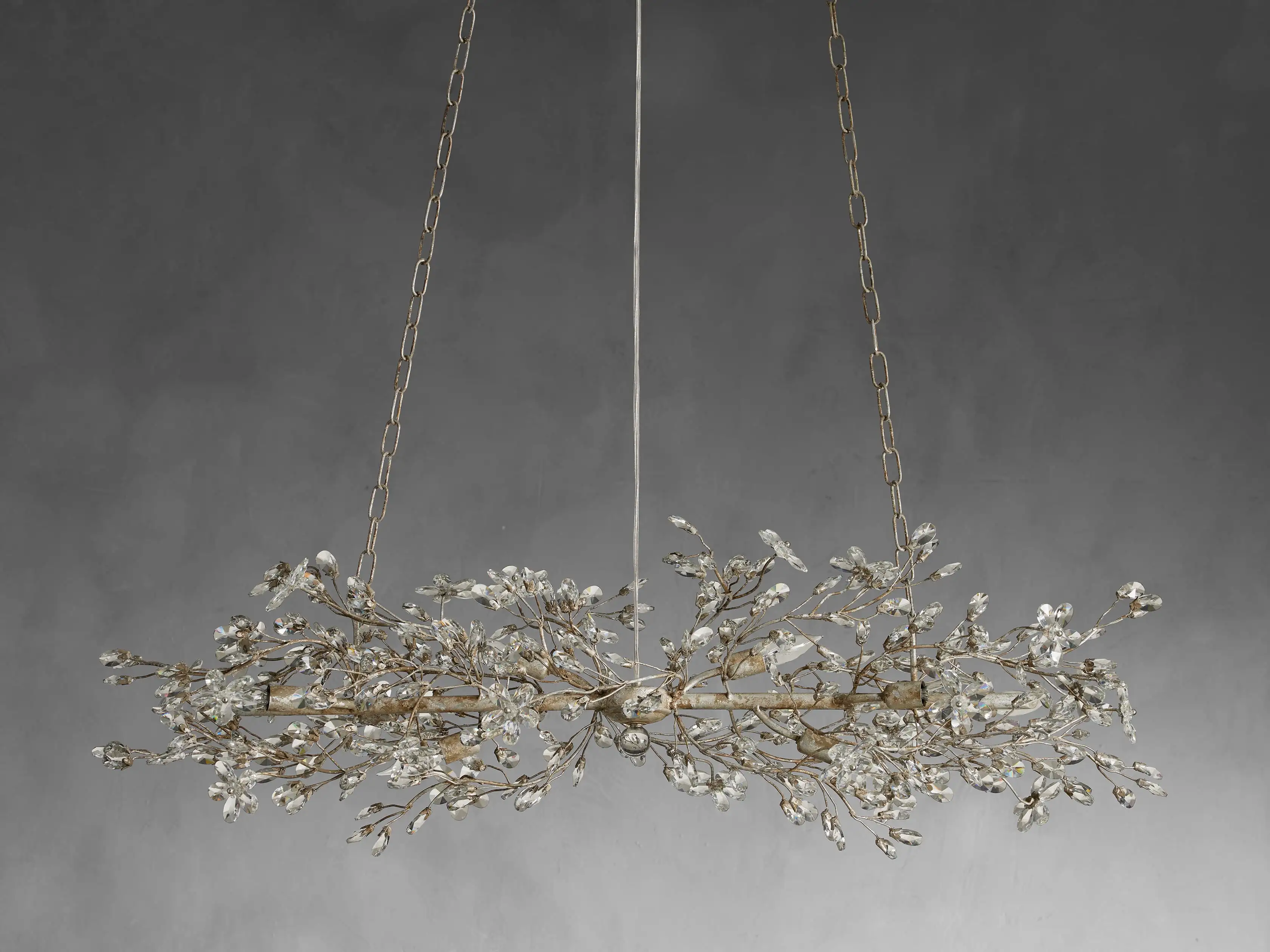 Fiore Crystal Flowers Creative Linear Chandelier 43", 51", 68"