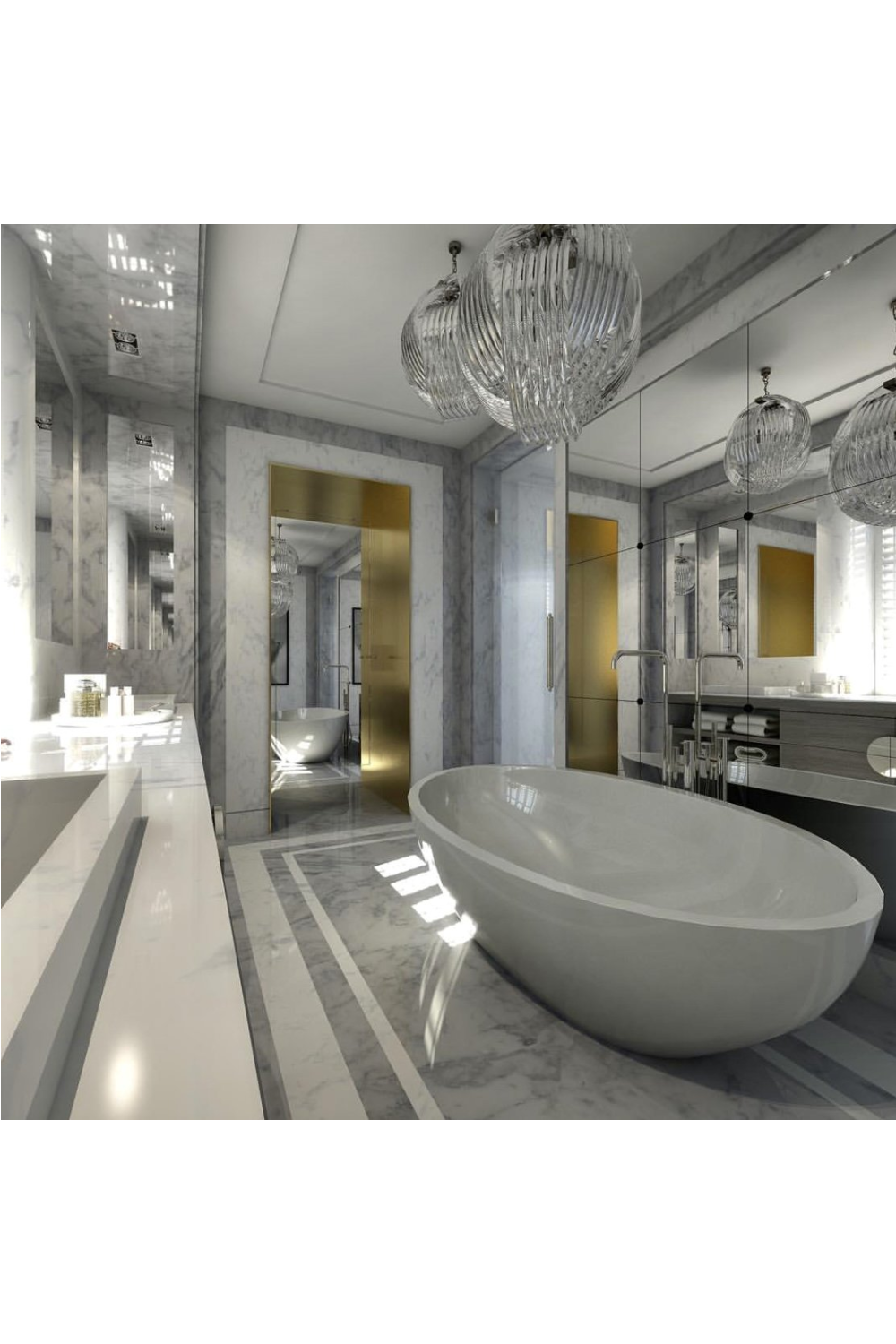 Lucite Loop Chandelier | Eichholtz Marco Polo L | OROA TRADE