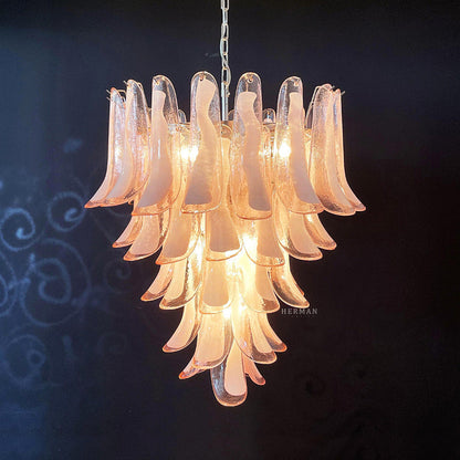 Murano Chandelier – 52 petals – Pink