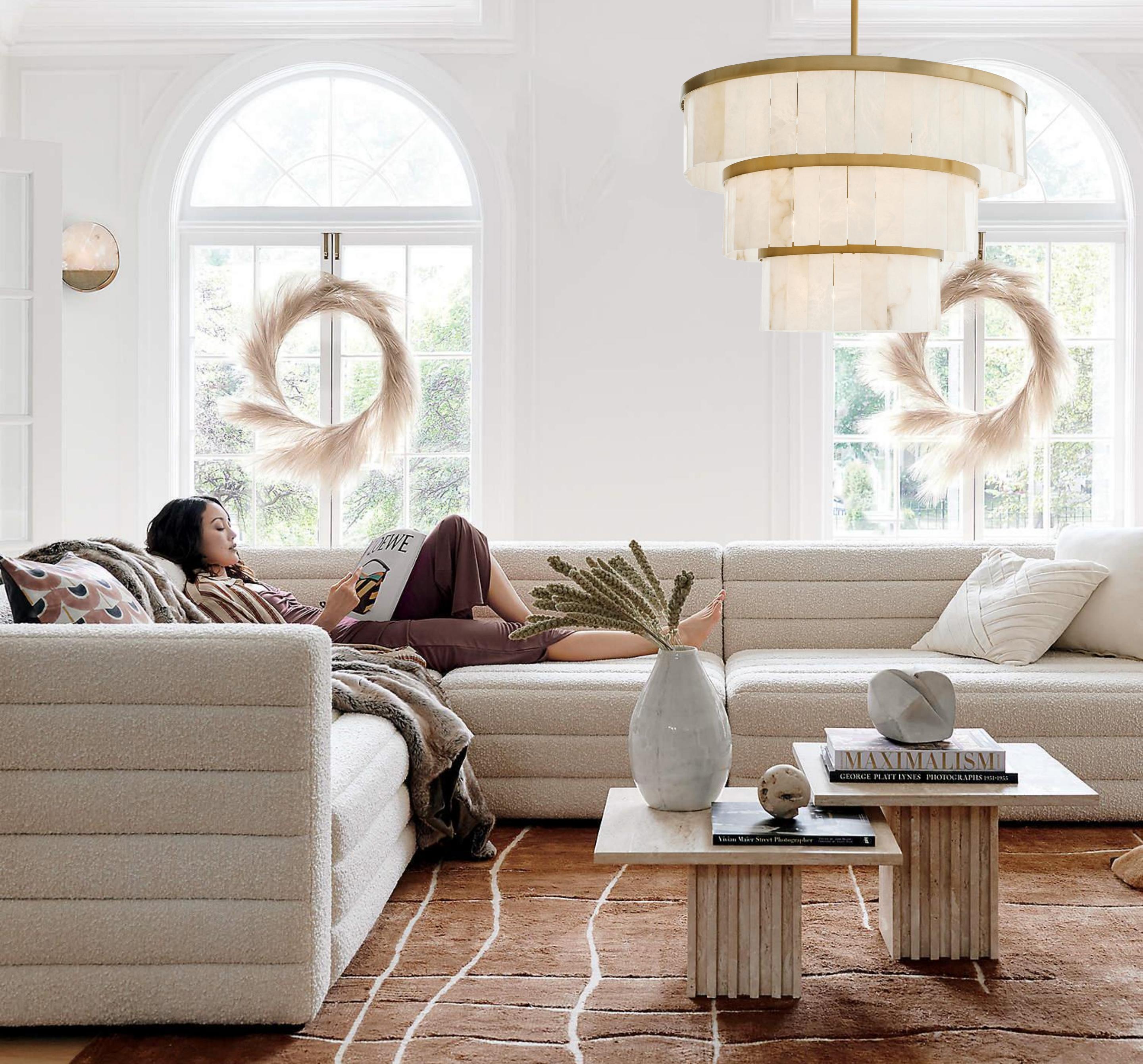 Windham Alabaster 3 Tier Chandelier