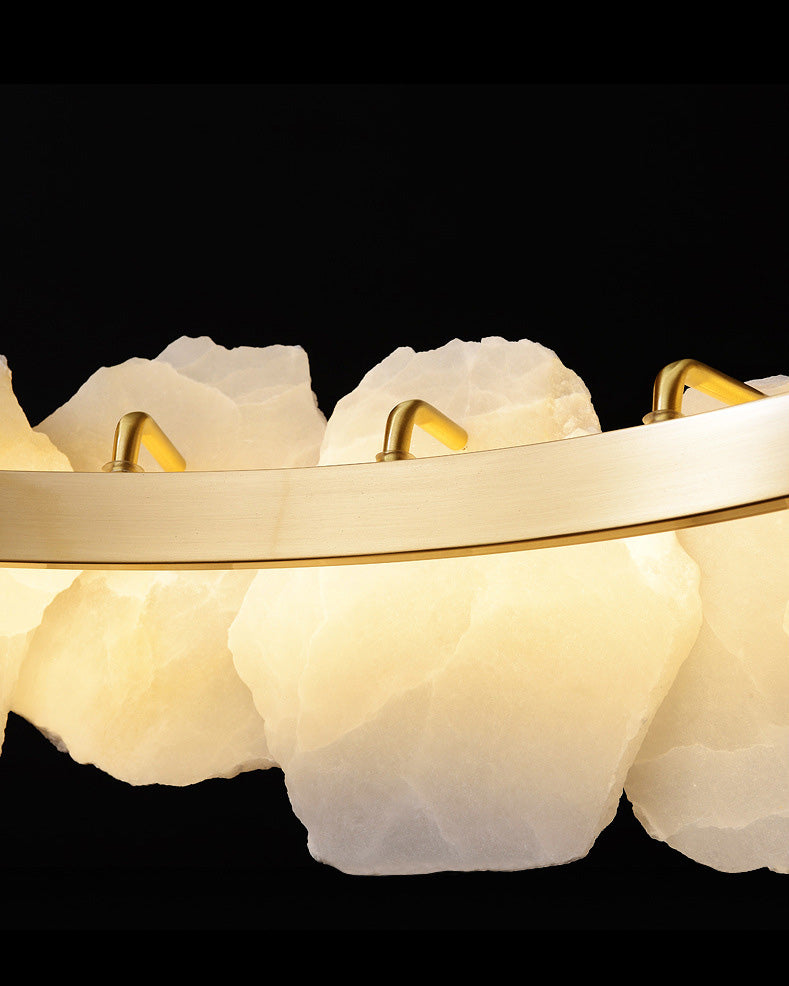 JC Tiered Circular Alabaster Chandelier