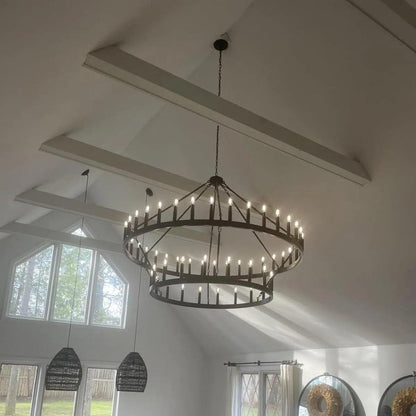 Celestine Vintage Filament 2-Tier Round Chandelier 63''