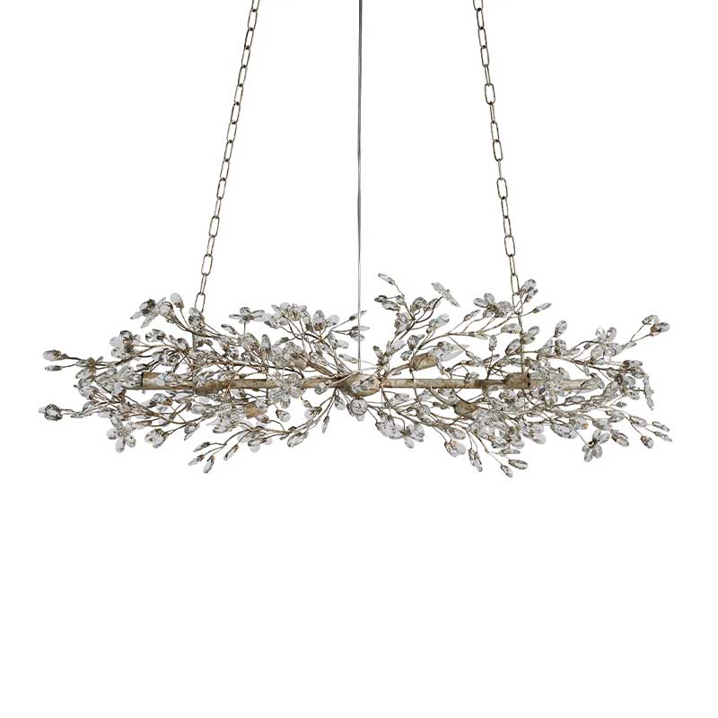 Fiore Crystal Flowers Creative Linear Chandelier 43", 51", 68"