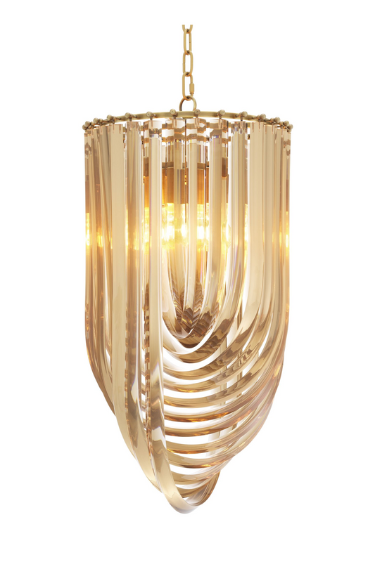 Gold Lucite Loop Chandelier | Eichholtz Murano | OROA TRADE