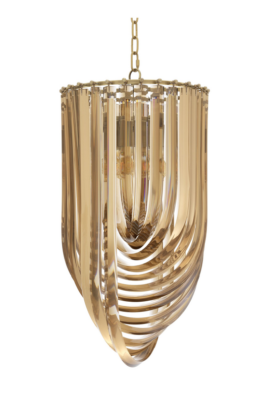 Gold Lucite Loop Chandelier | Eichholtz Murano | OROA TRADE