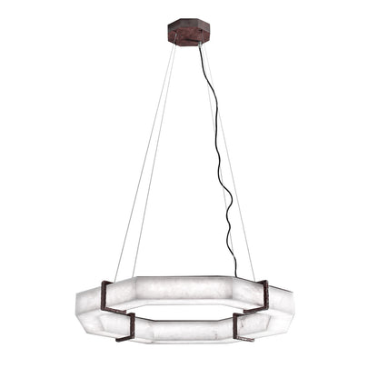 Celyn Retro Alabaster Living Room Chandelier, Round Lamp Lighting
