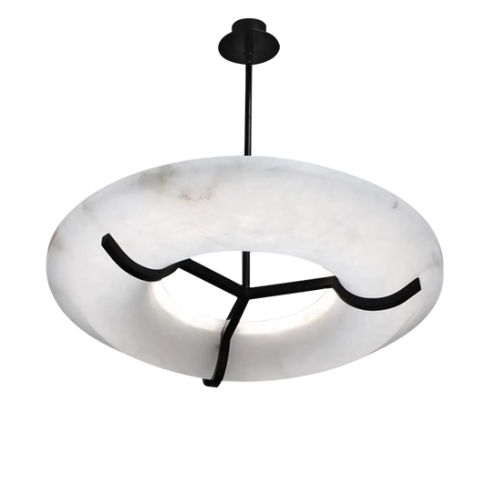 Denise Isla Round Alabaster Dining Room Chandelier, Modern Lamp