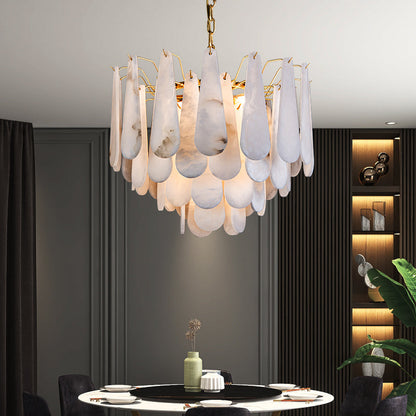 Anthea Spanish Alabaster Luxury Lamp Fixtures, Elegant Chandeliers