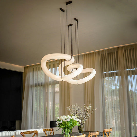 Denise Scarlett Designer Alabaster Pendant Light, Modern Inspired Chandelier