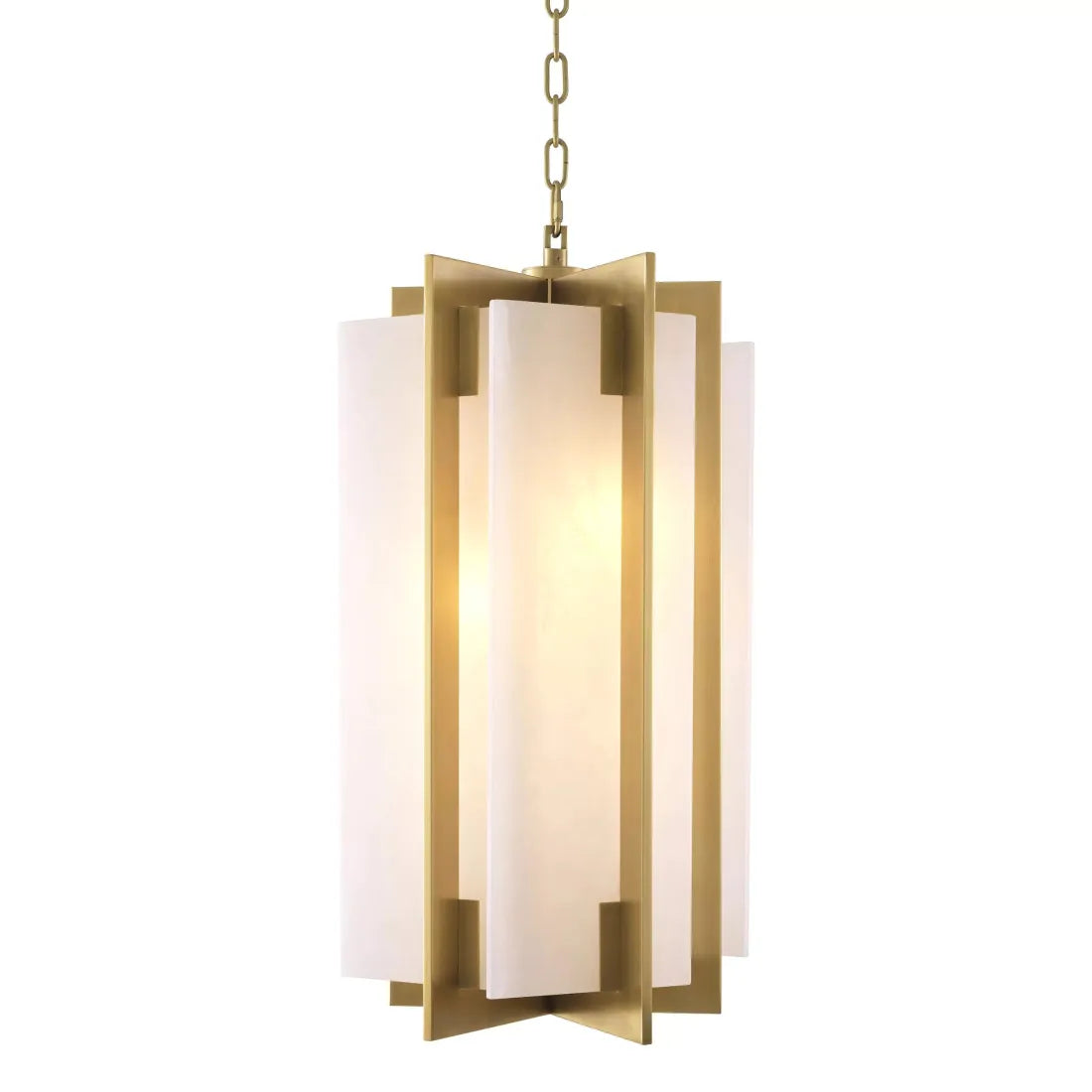 Lugano Modern Brass Chandelier - Antique Brass Finish