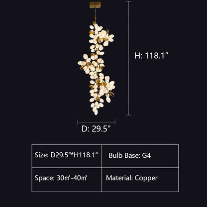 Modern Unique Style Extra Large White Grape Branch Chandelier