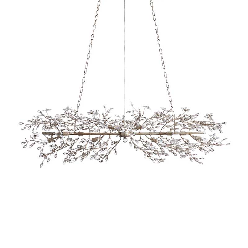 Fiore Crystal Flowers Creative Linear Chandelier 43", 51", 68"