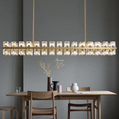 Auraline Crystal Rectangular Chandelier 54"