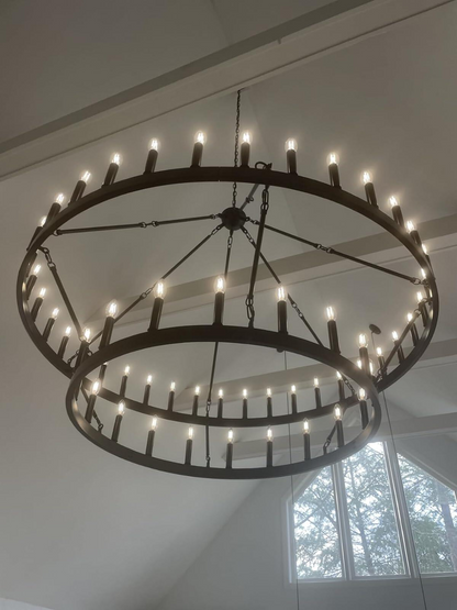 Celestine Vintage Filament 2-Tier Round Chandelier 63''